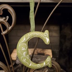 Hand Embroidered Letter Ornament- "C"